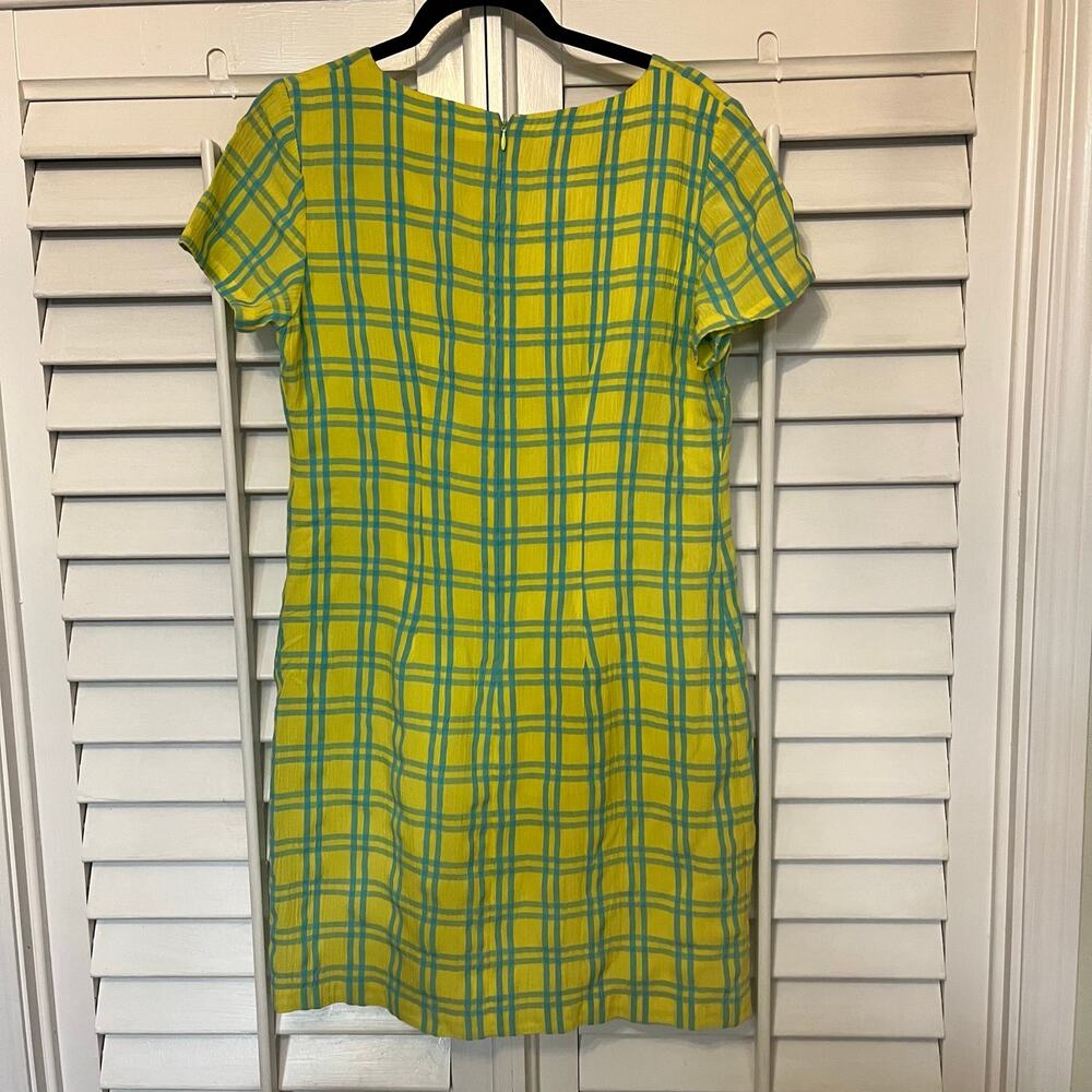 Plaza South Yellow and Blue Plaid Dress Size 8 - Picture 2 of 8